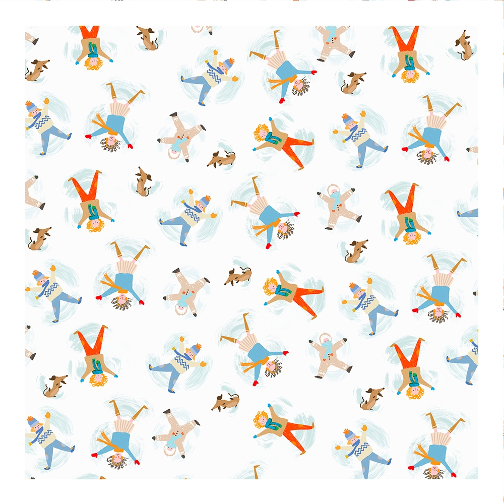 Gift wrapping paper winter games