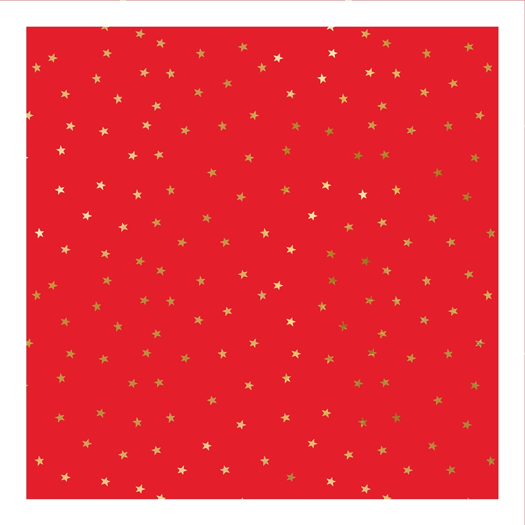Red gift wrapping paper with golden stars