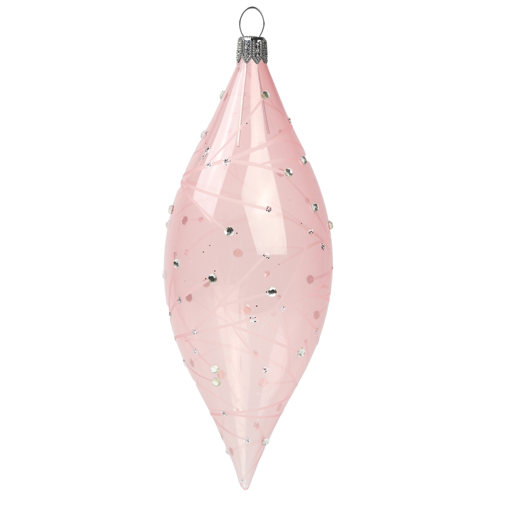 Transparent pink teardrop with gentle branches décor