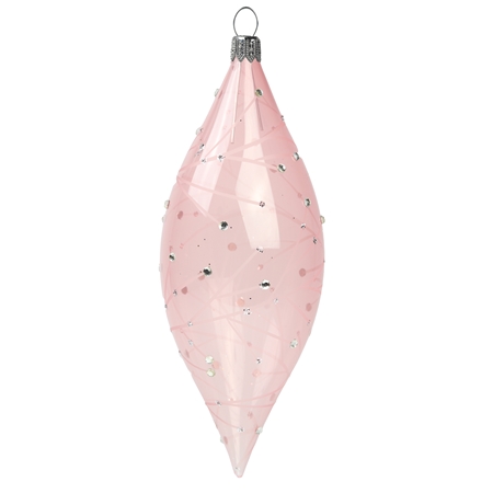 Transparent pink teardrop with gentle branches décor