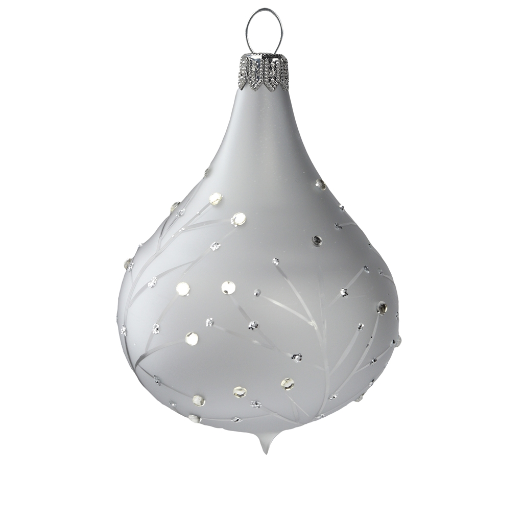 Matte gray drop with delicate twigs decor