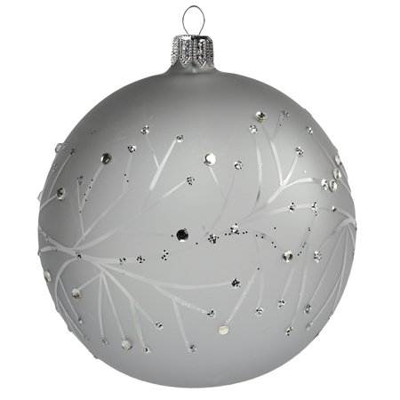 Transparent gray bauble with gentle branches décor