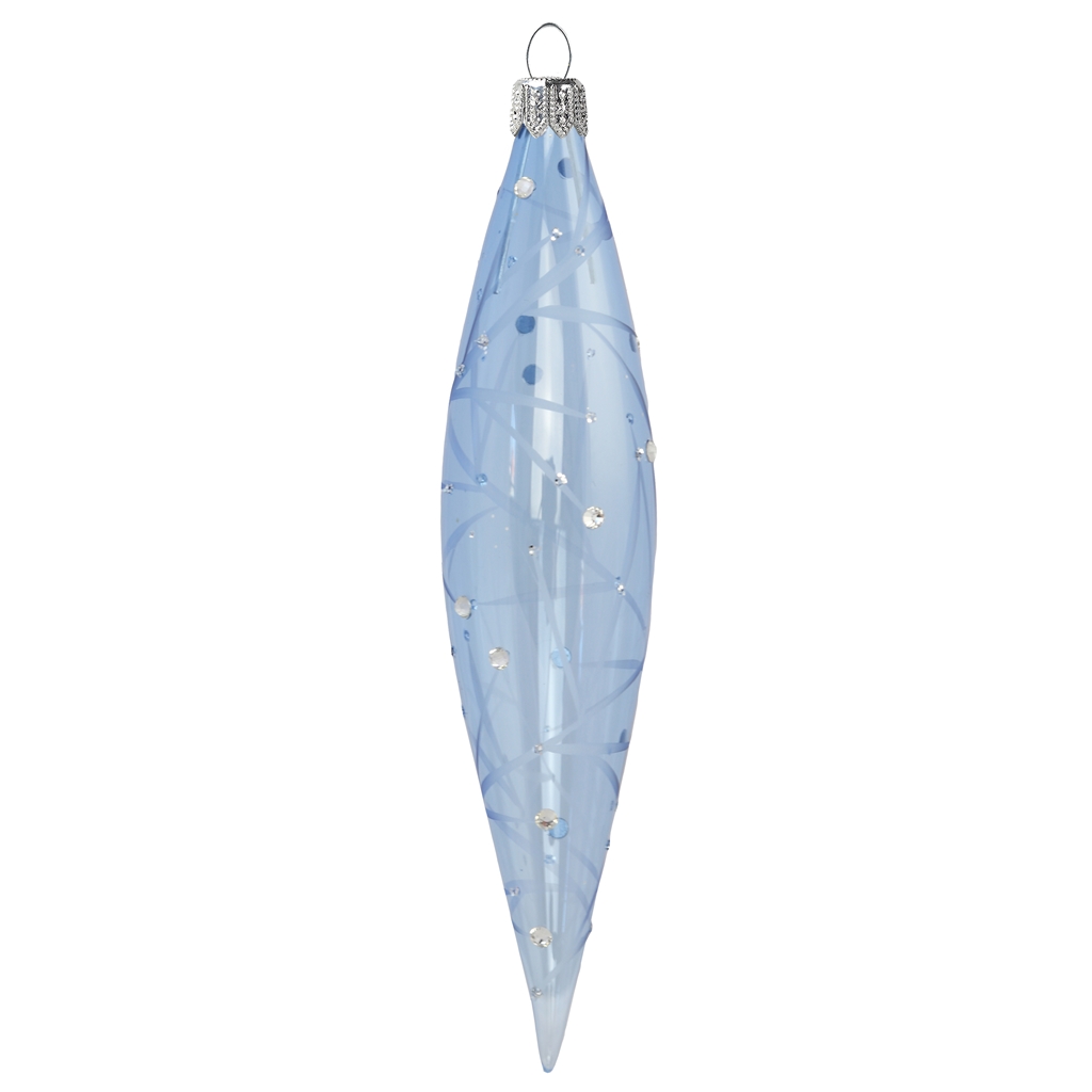 Light blue slim teardrop with delicate twigs