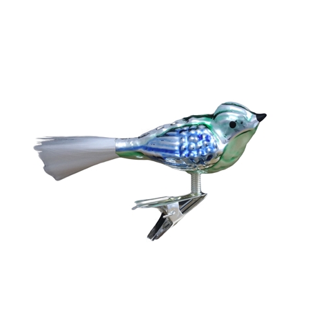 Blue-green glass bird