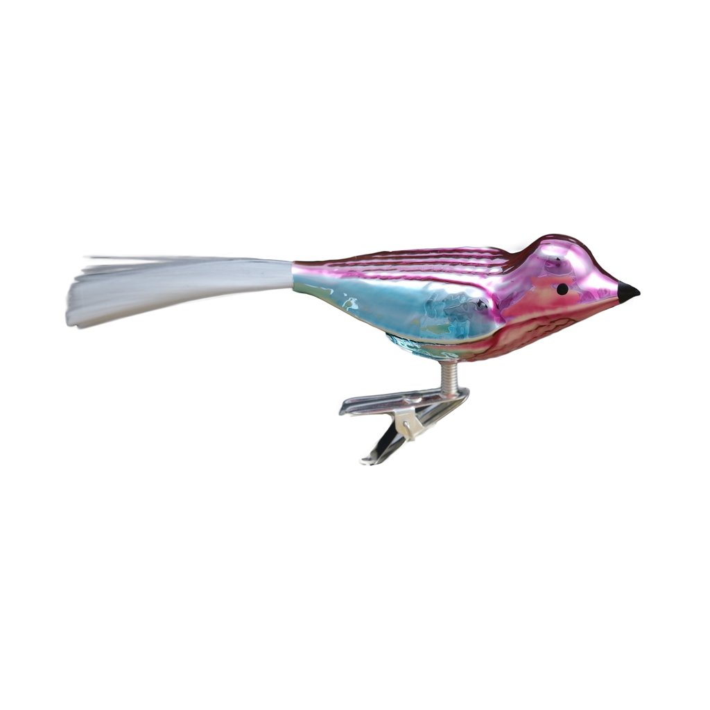 Glass bird in rainbow colors