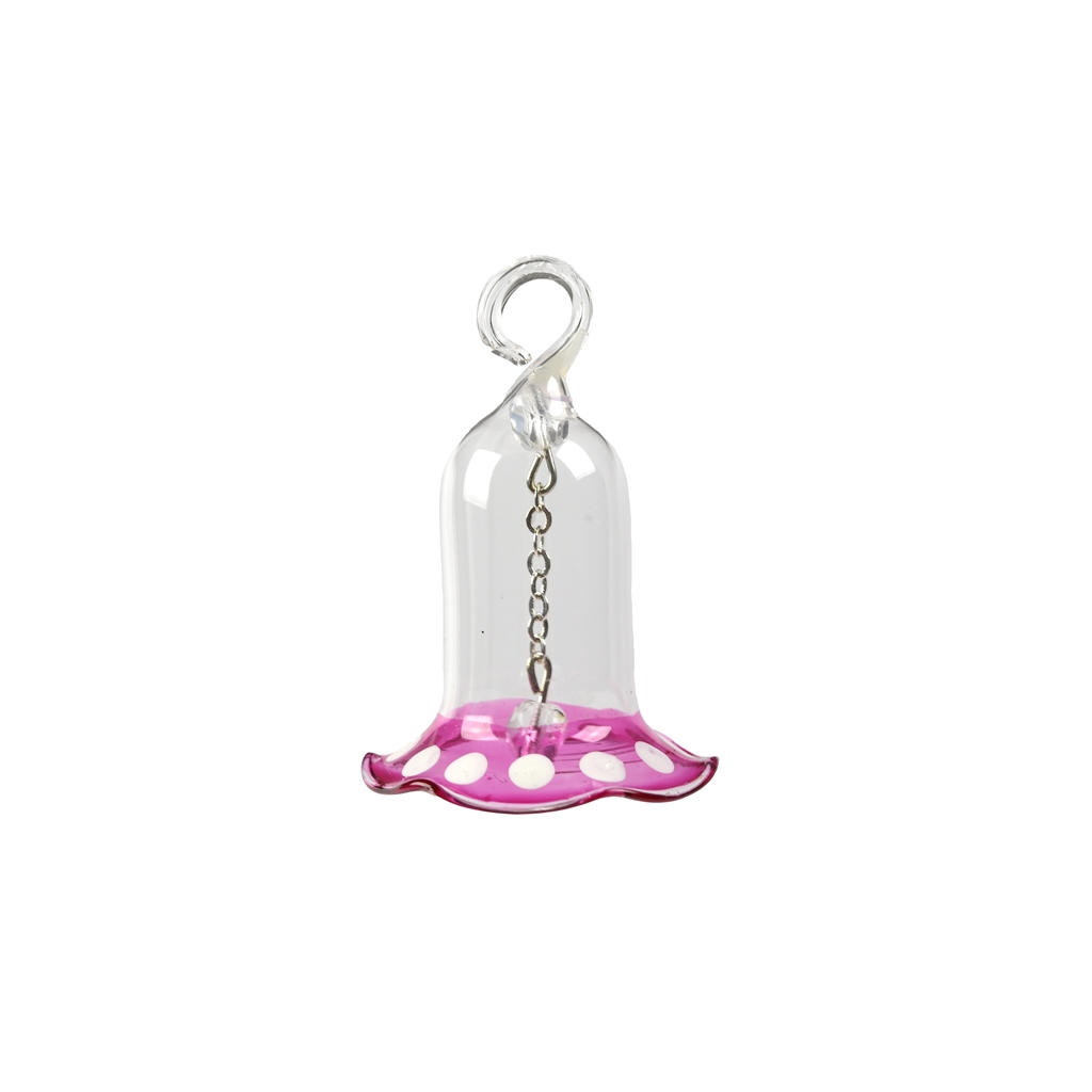 Glass bell with pink veil