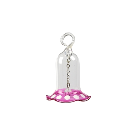 Glass bell with pink veil