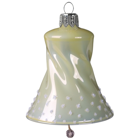 Twisted glass bell with white décor