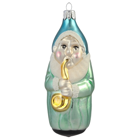 Fairy-tale dwarf ornament with a trumpet