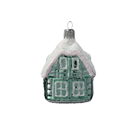 Glass ornament turquoise cottage