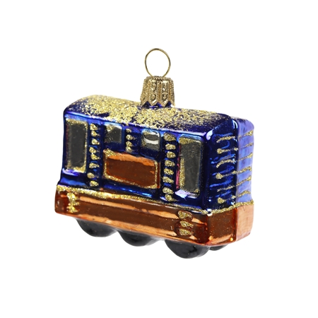 Christmas decoration blue wagon