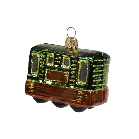 Christmas ornament green wagon