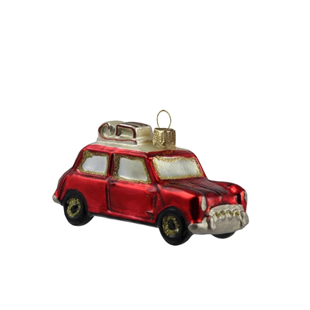 Car with sledge Christmas ornament