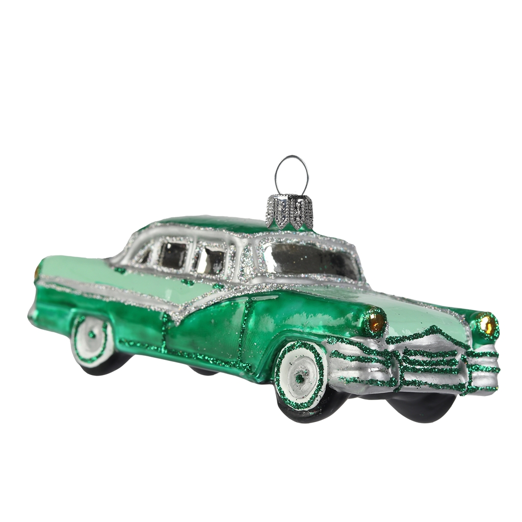 Christmas ornament turquoise vintage car