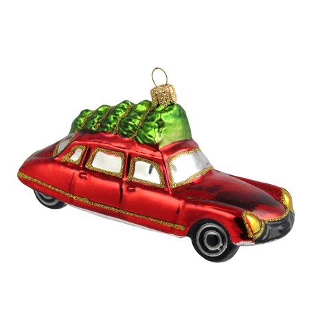 Vánoční dekorace limuzína červená