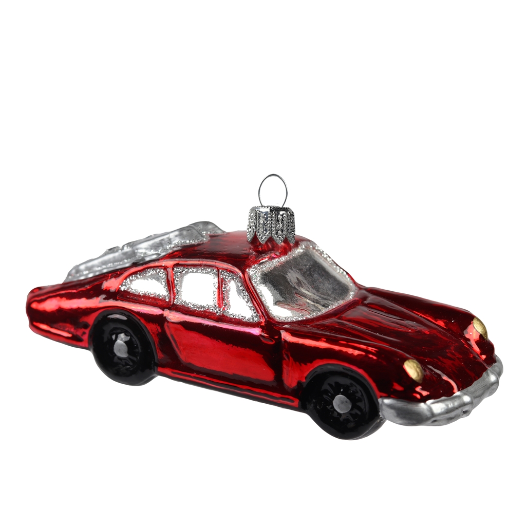 Car with skis Christmas ornament
