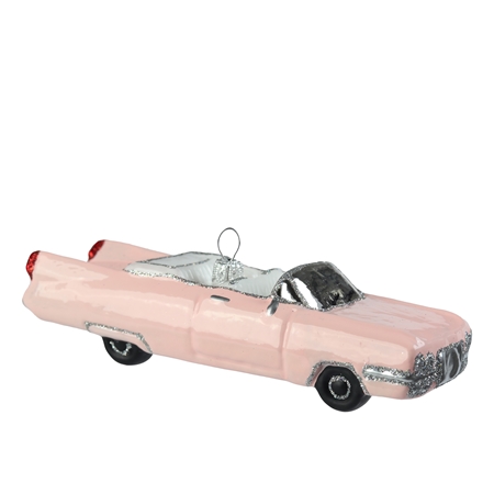 Glass car pastel pink cabrio