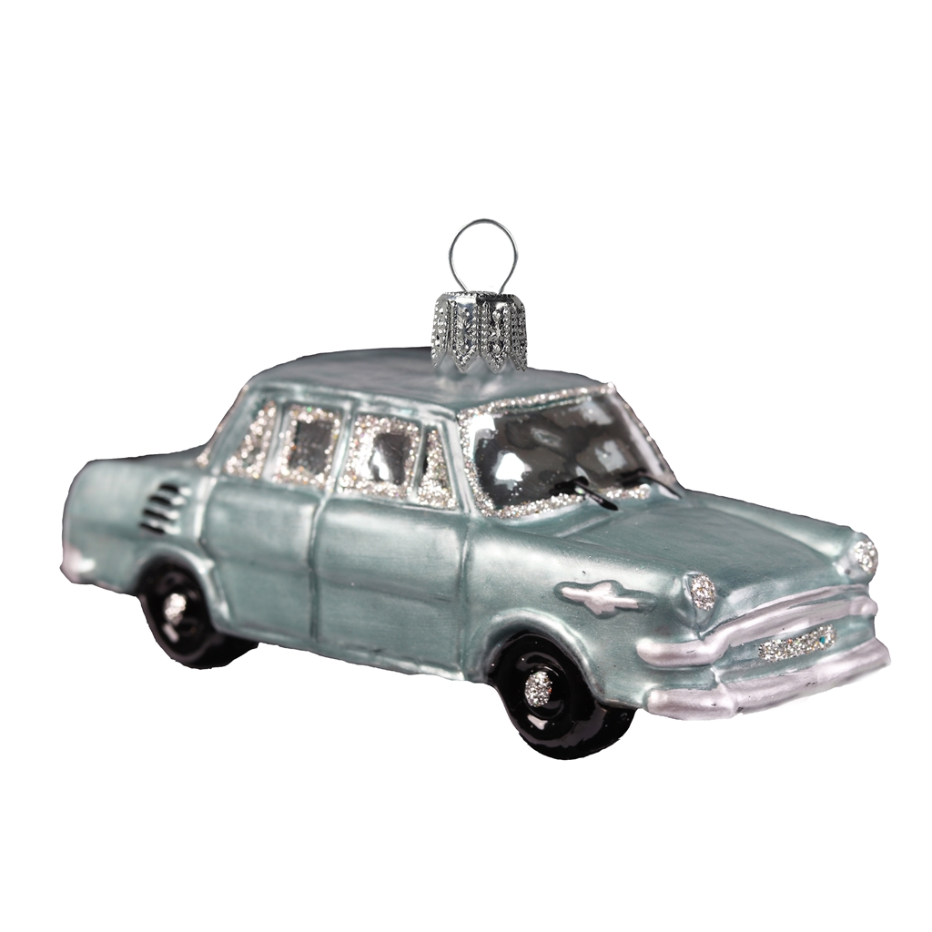 Blue car larger Christmas ornament
