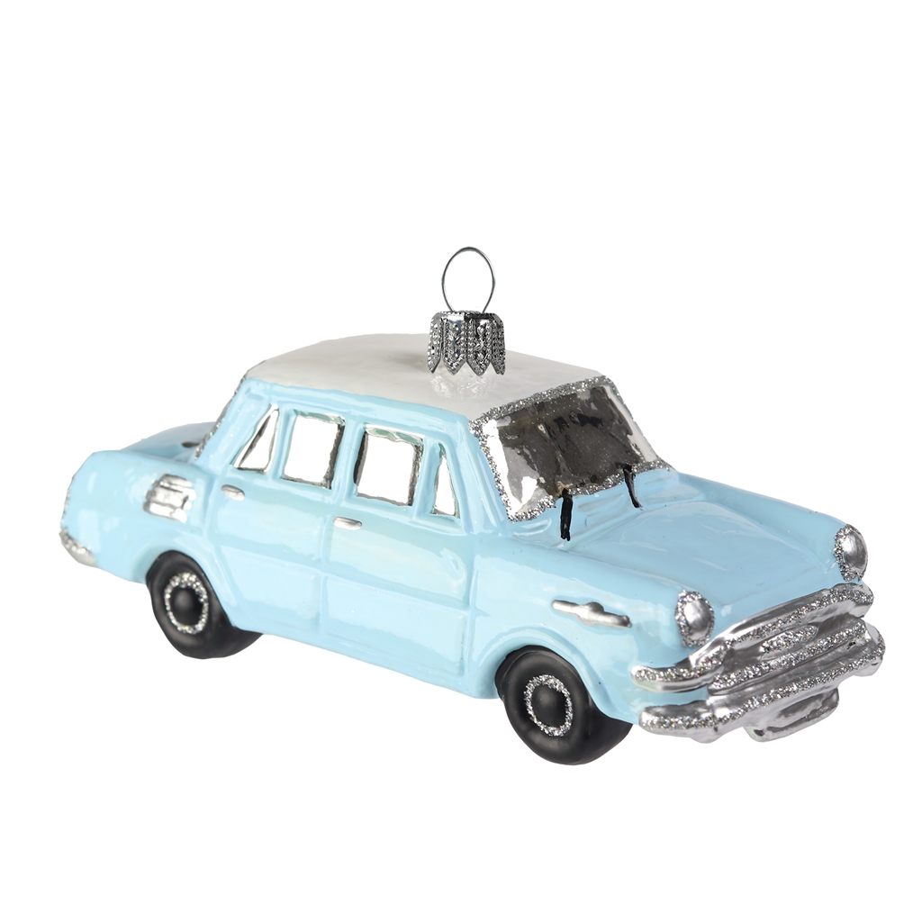 Light blue glass car veteran