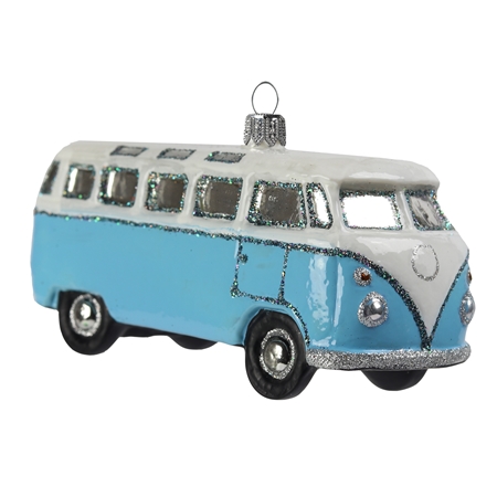 Light blue retro Van car