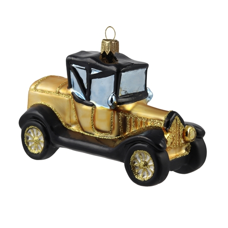 Gold vintage car Christmas ornament