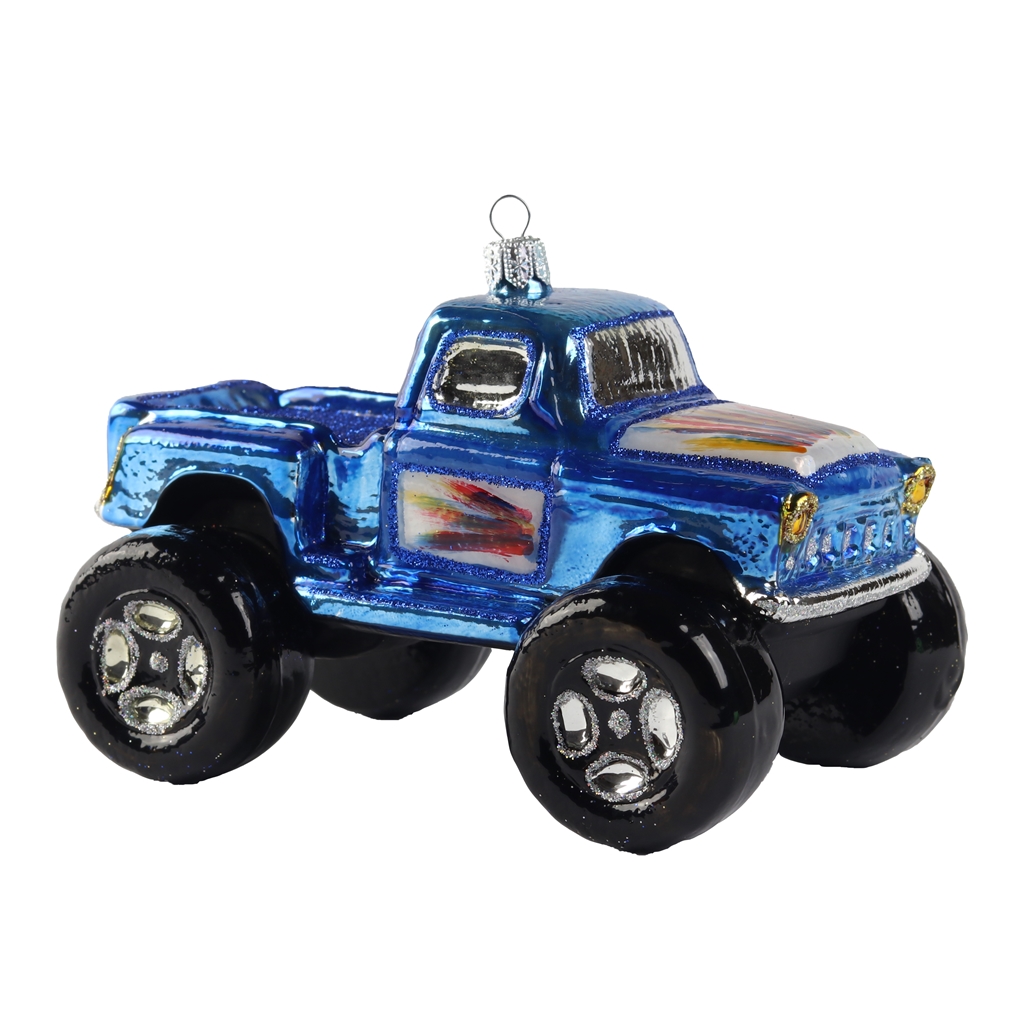 Blue Monster Truck Christmas ornament