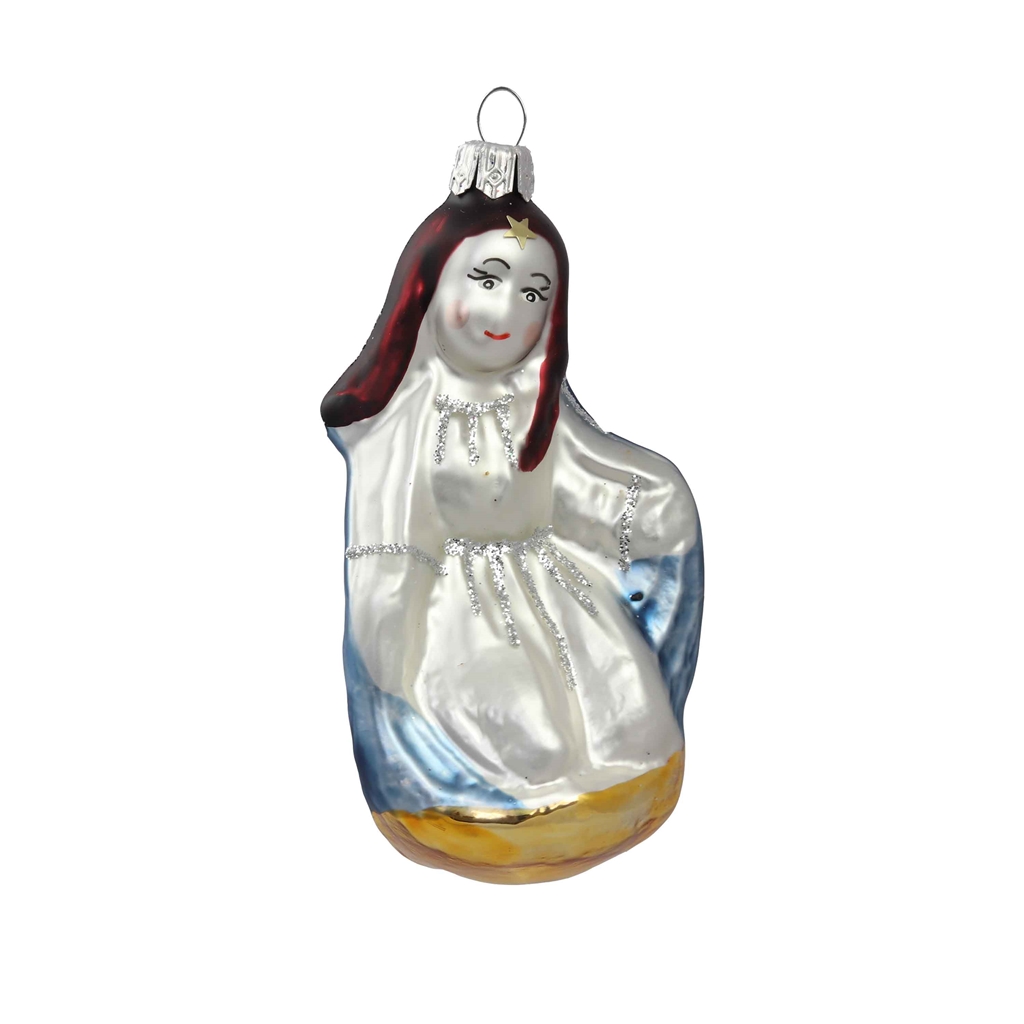 Virgin Mary in blue robe