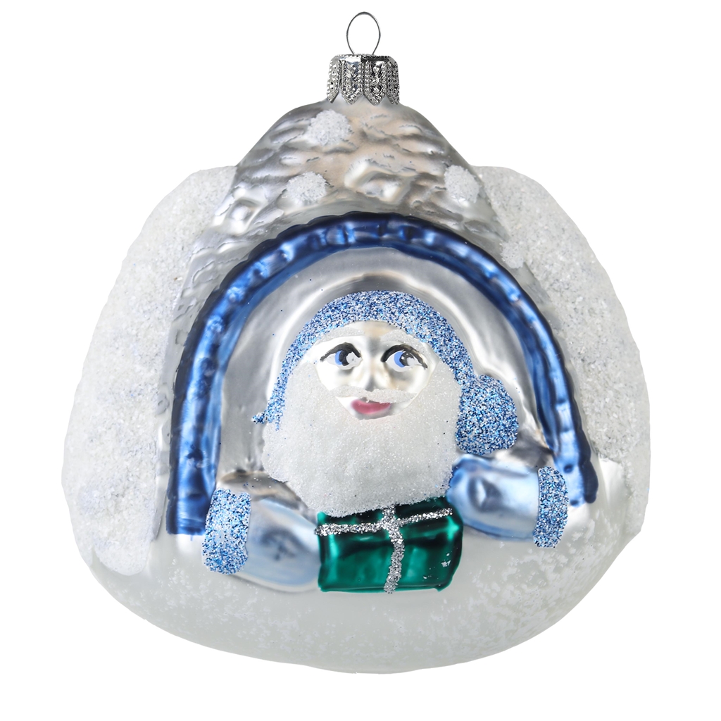 Glass ornament Eskimo in igloo