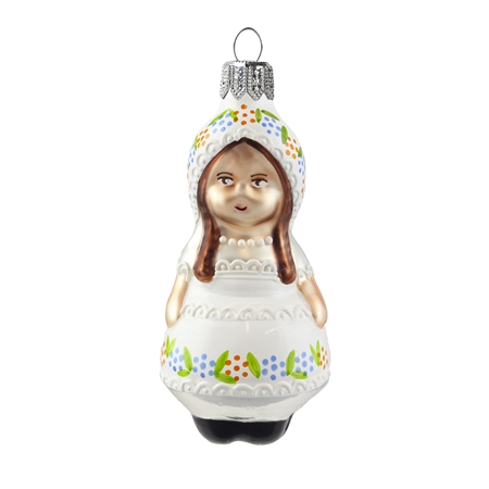 Glass doll figurine Malenka in folk costume