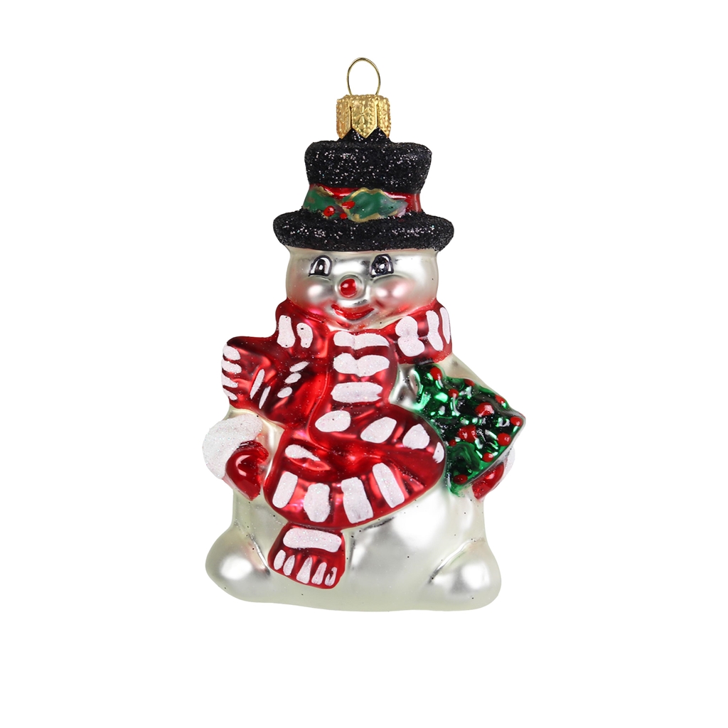 Christmas snowman ornament with top hat