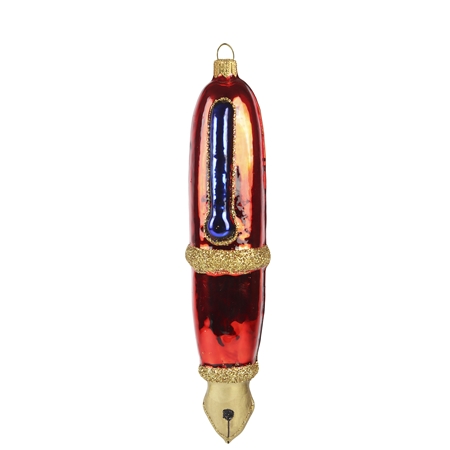 Glass fountain pen red