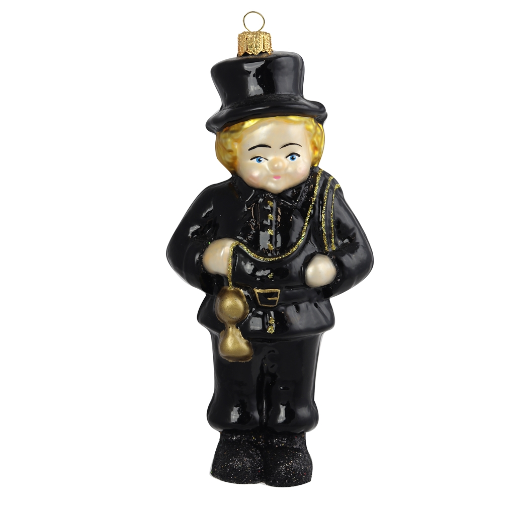 Glass chimney sweep Christmas ornament
