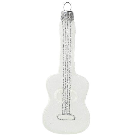 Glass ornament silver guitar