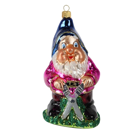 Dwarf with scissors Christmas ornament