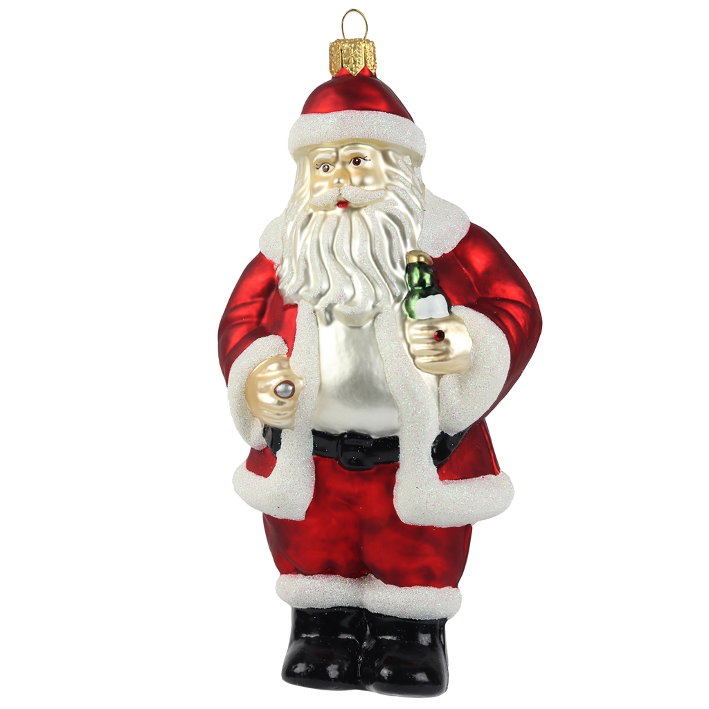 Santa with a beer Christmas ornament
