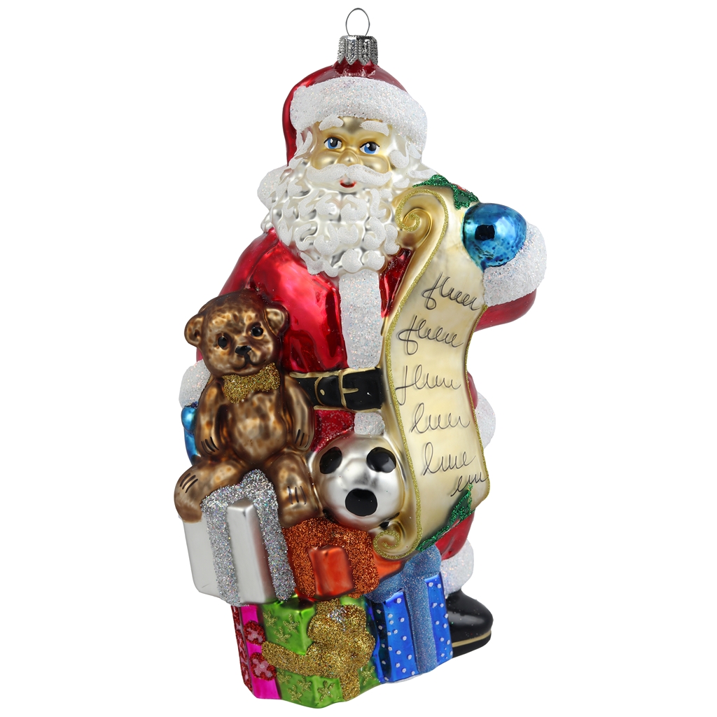 Santa with toys and presents Christmas ornament
