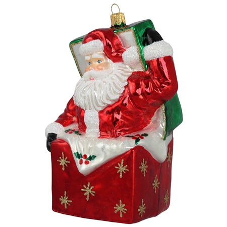 Christmas Santa ornament in giftbox