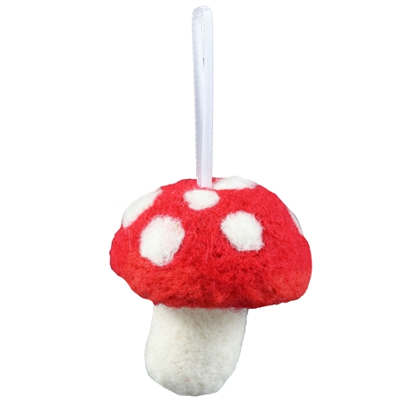 Christmas decoration felt toadstool from sheltered workshop