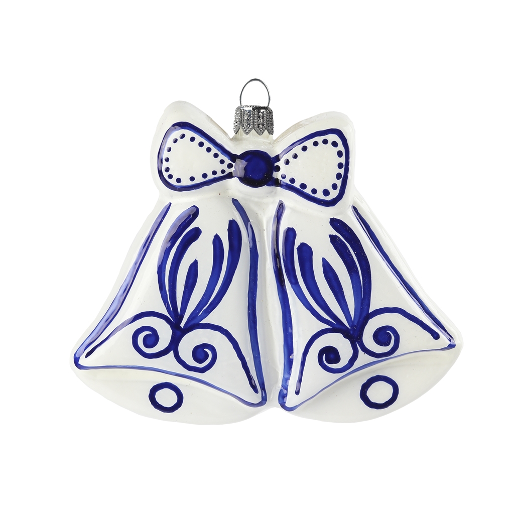 Glass gingerbread "blue onion" bells