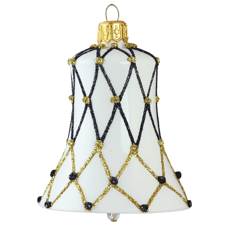 Glass bell with black-gold net decor