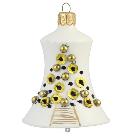 Christmas bell white with gold tree