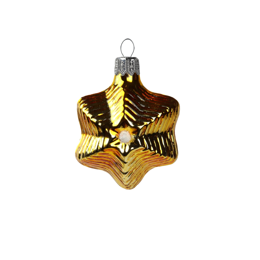 Gold star mini glass ornament