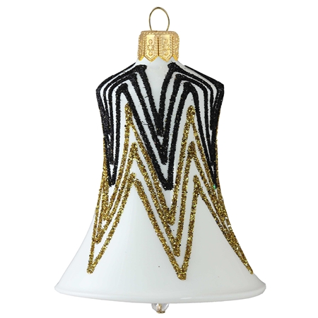White Christmas bell with black-gold decor