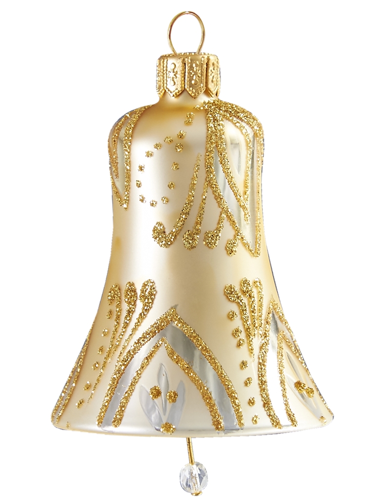 Christmas bell gold with leaves décor