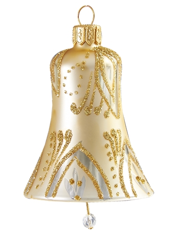 Christmas bell gold with leaves décor