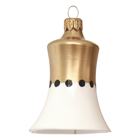 White Christmas bell with gold matte decor