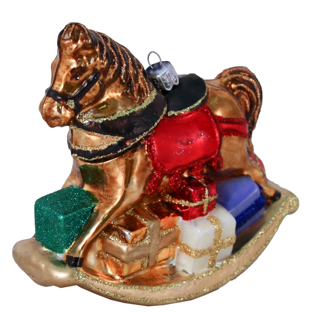Glass ornament - Rocking horse 9,5 cm