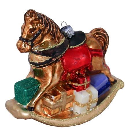 Glass ornament - Rocking horse 9,5 cm