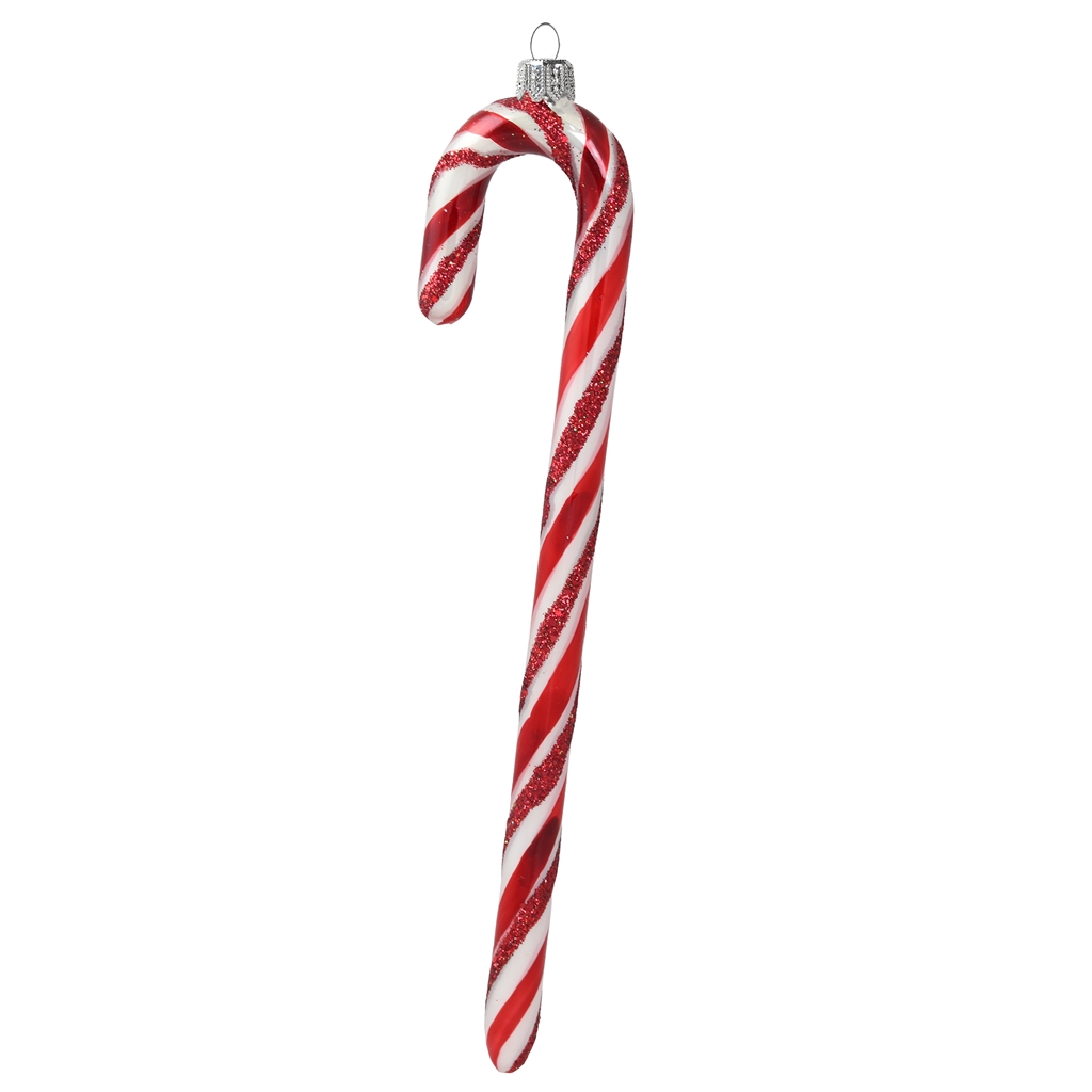 Glass candy cane red