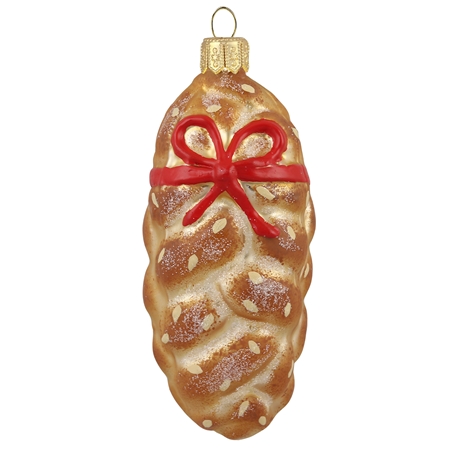 Christmas cake glass ornament